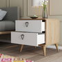 Hanah Home Versa-Ce 3636 Mesilla de Noche Roble y Blanco